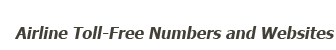 Airline numbers and websites