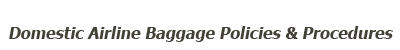 Domestic airline baggage policies and baggage