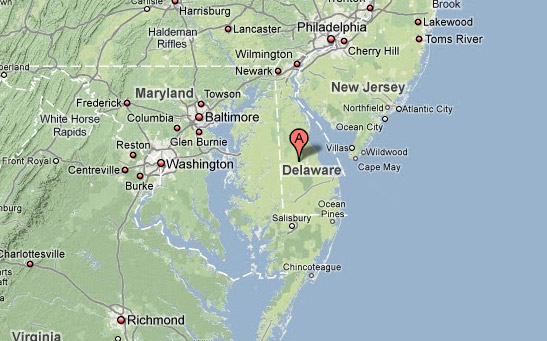 Map of Delaware