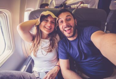 Couple on a plane
